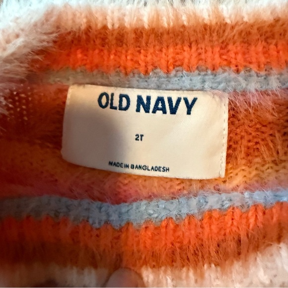 Old Navy Toddler Girls 2t Multicolor Striped Fuzzy Sweater-very soft - Picture 2 of 4
